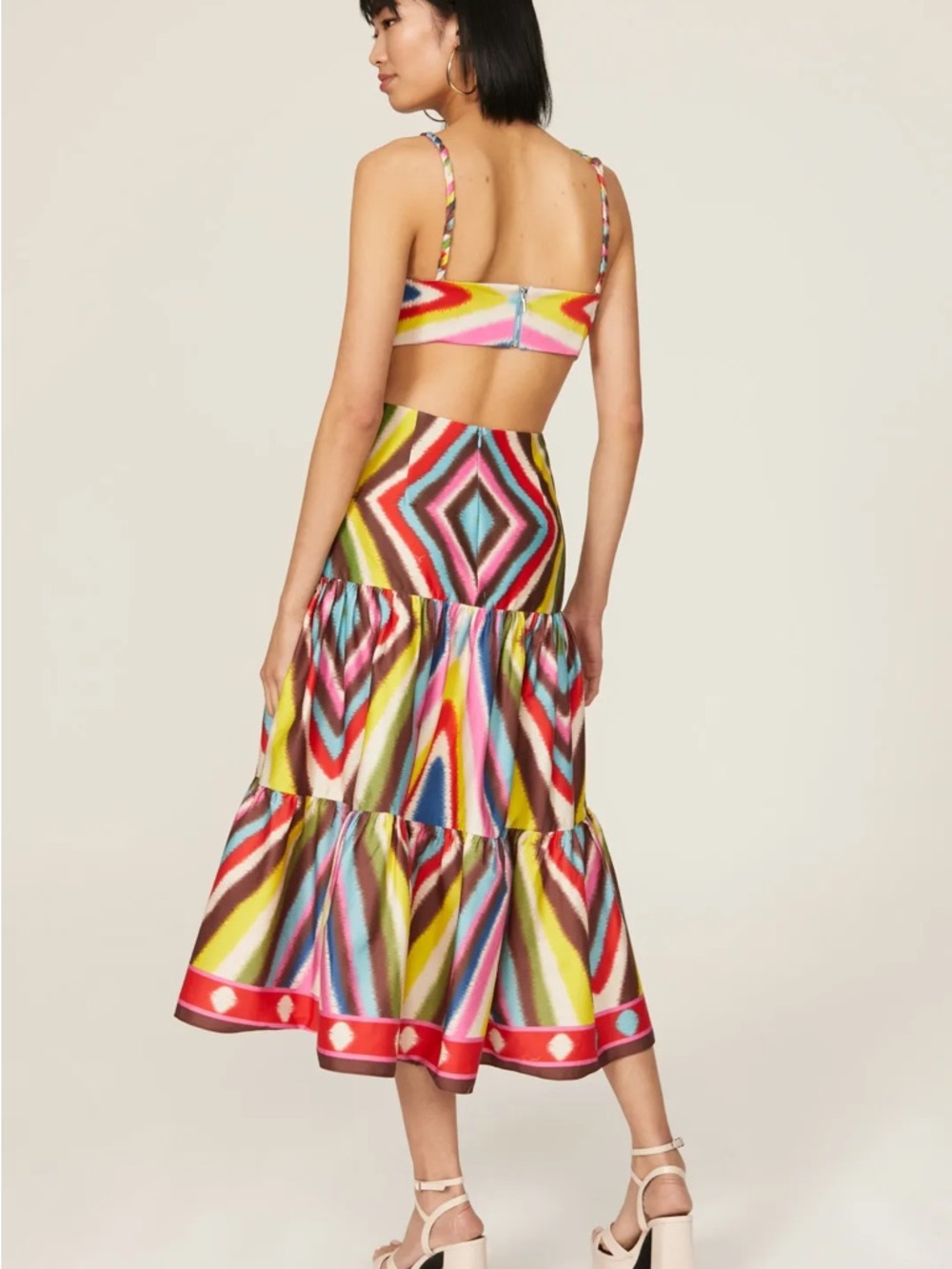 Alexis Multicolor Geometric Tiered Midi Dress - Picture 4 of 7